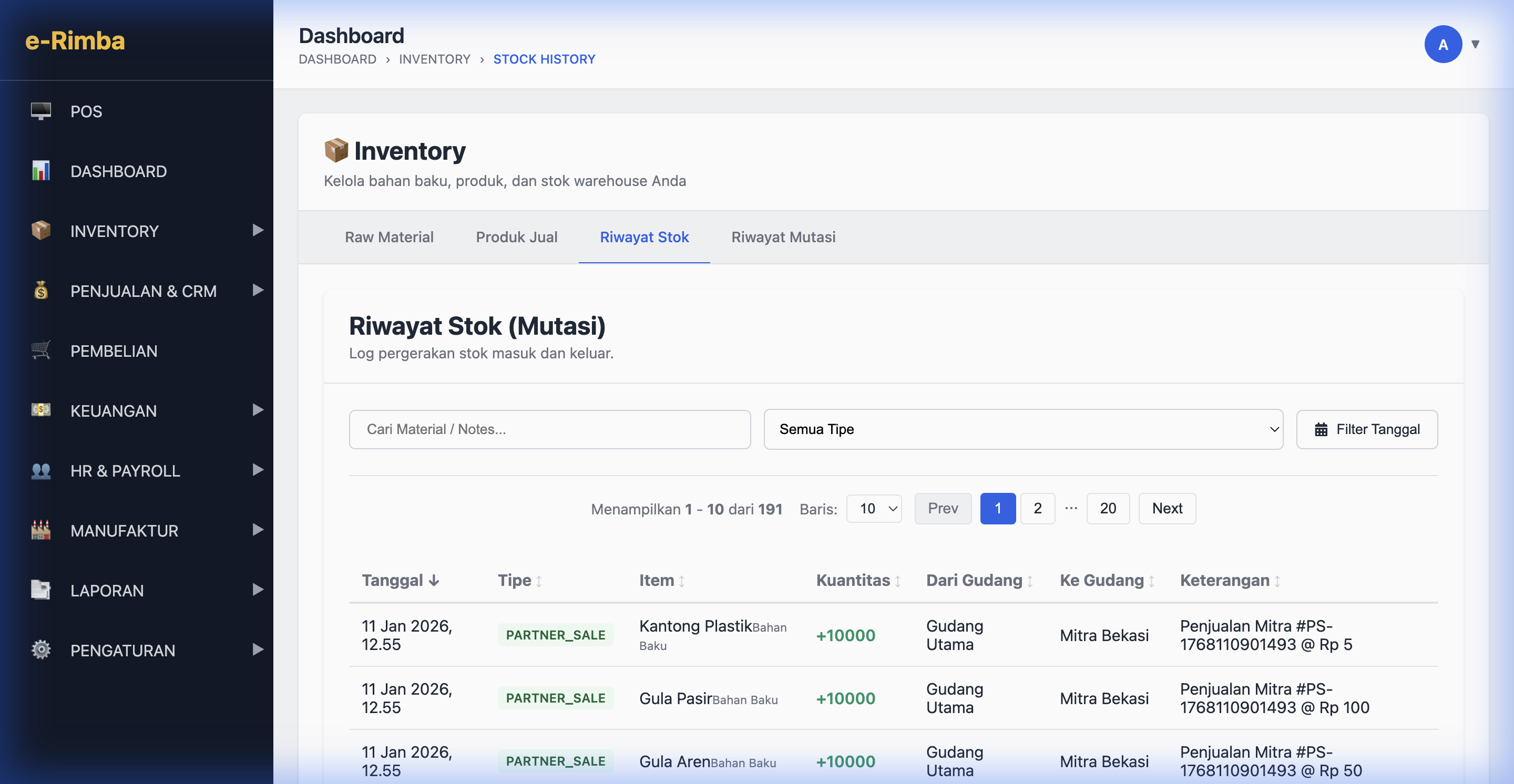 Riwayat Stok